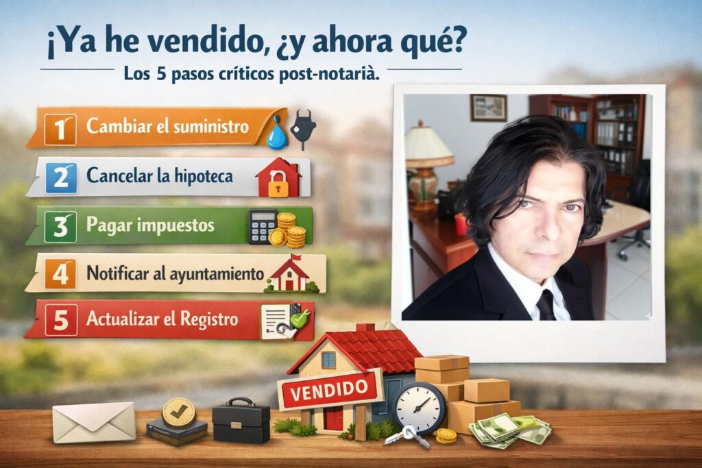 Lista de tareas administrativas tras la firma de una compraventa en notaría Alexander Fernández