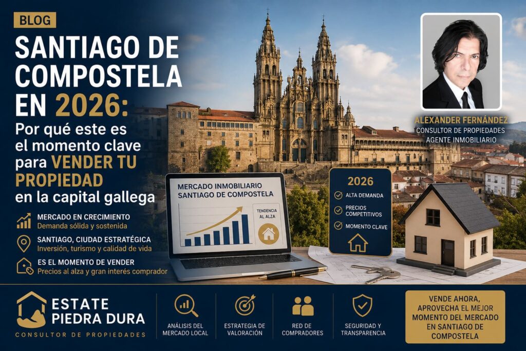 Alexander Fernández analizando el mercado inmobiliario de Santiago de Compostela