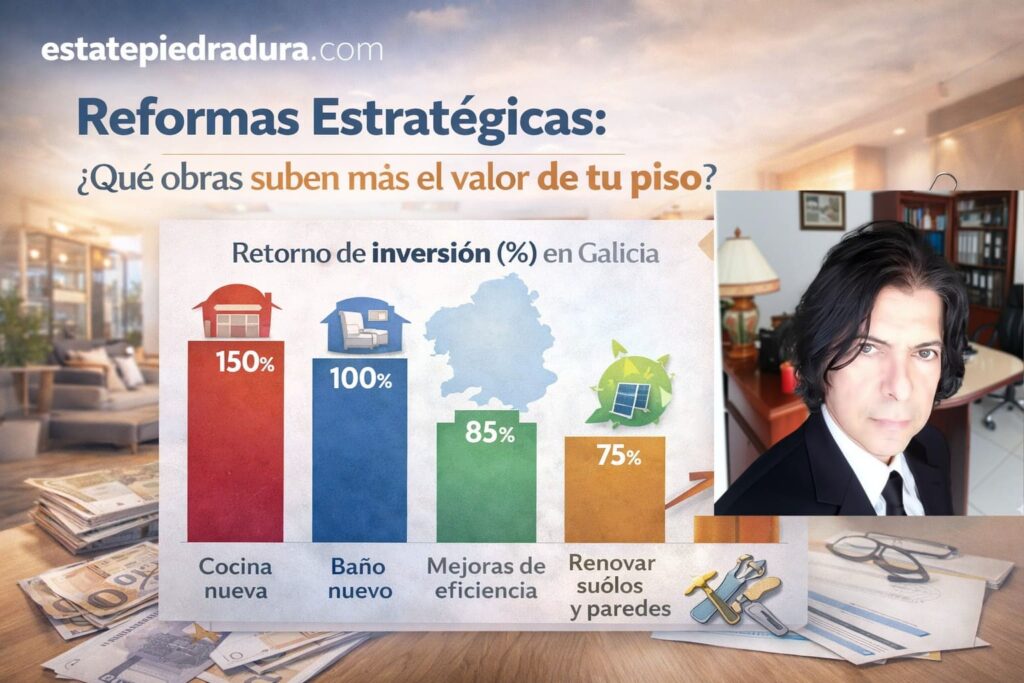 Gráfico de retorno de inversión por reformas en viviendas de Galicia
